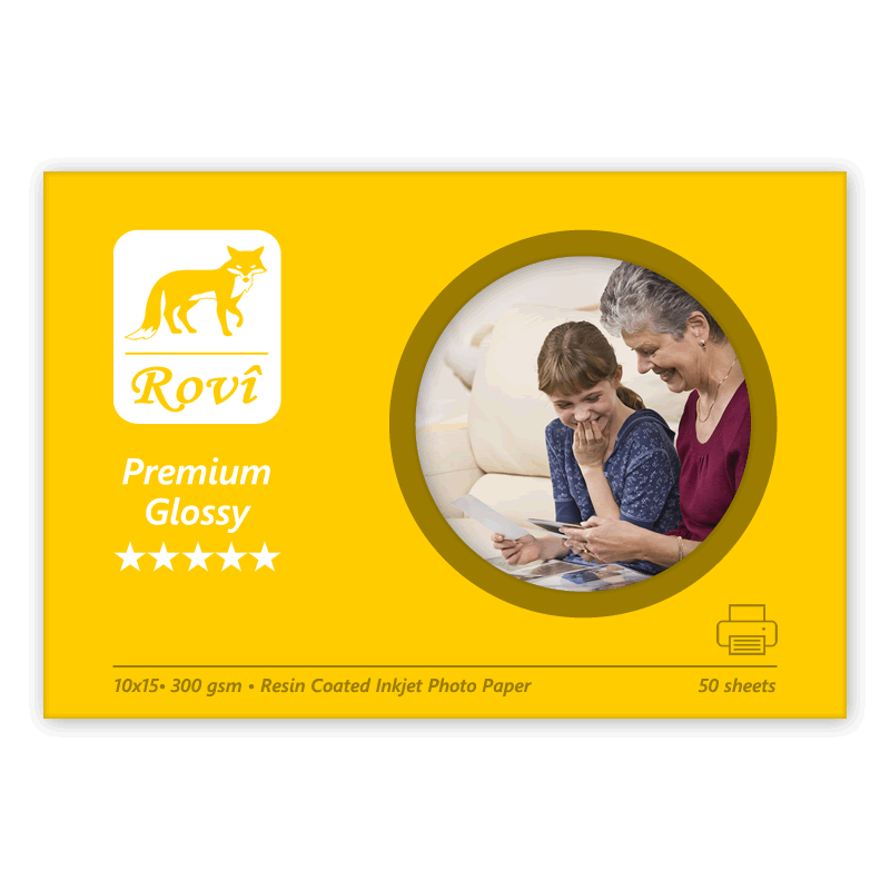 Rovi Premium Glossy (Parlak) 10x15 Fotoğraf Kağıdı 300gr - 50 Yaprak